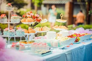 food on the table during a party