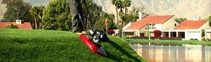 slope trimming using hover lawn mower